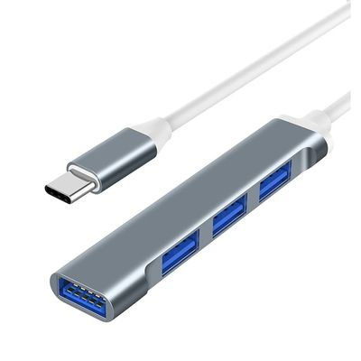4 in 1 HUB Type-C to USB 3.0 HUB Docking Station Hub 5GBPS Fast Speed Transmitter USB Type C Adapter (Color : Gray)