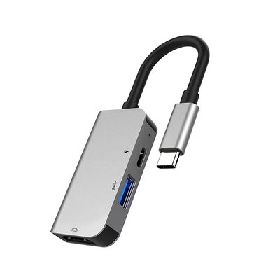 USB Type C 3.1 to HDMI-Compatible USB 3.0 Dock Hub 3 in 1 USB C Adapter 4K Video PD Charge Converter