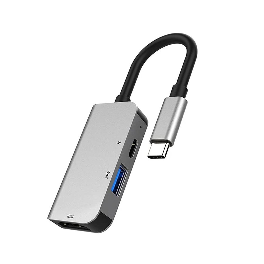 USB Type C 3.1 to HDMI-Compatible USB 3.0 Dock Hub 3 in 1 USB C Adapter 4K Video PD Charge Converter