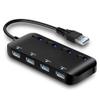 USB 3.0 HUB 4 Ports Fast Speed Thin USB3.0 Splitter Cable LED Indicator Seperate Switches for PC Mouse Keyboard Computer view 1