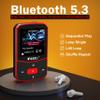 RUIZU 64GB Clip MP3 Player with Bluetooth 5.3, Portable Music Player with Voice Recorder for Sports Running, FM Radio, Pedometer, A-B Repeat, Audio Shuffle Playback, Support 128GB Micro SD Card, Red view 2