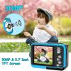 SPUNALP Underwater Camera with 32GB Card Waterproof Camera 10FT 30MP FHD 1080P Compact 16X Digital Zoom Underwater Kids Digital Camera for Snorkeling, Blue view 2