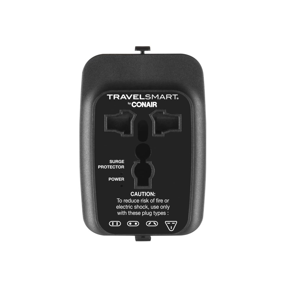 Conair Universal Travel Adapter - All-in-One European and Worldwide Travel Plug Adapter with Surge Protection - Includes USB C Port