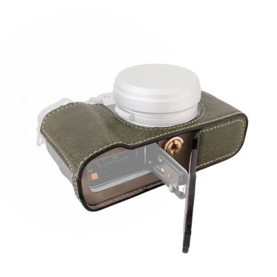 Andoer Portable Camera Case, Retro Style Camera Bag Carrying Case with Bottom Opening with Shoulder Strap for Fujifilm X100VI Camera, Green