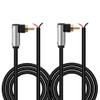 90 Degree RCA to Bare Wire Speaker Cable (2 Pack 20AWG 6 feet),Replacement RCA Male Plug Jack Connector Adapter to Bare Wire Open End, RCA male to repair Audio Speaker cords, RCA pigtail cable view 1
