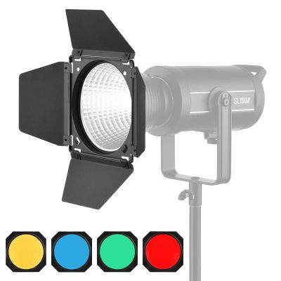Barn Door+Honeycomb Grids + 4 Color Filter for Bowens Mount Standard Reflector Photography Studio Flashing Accessories Photography Lighting