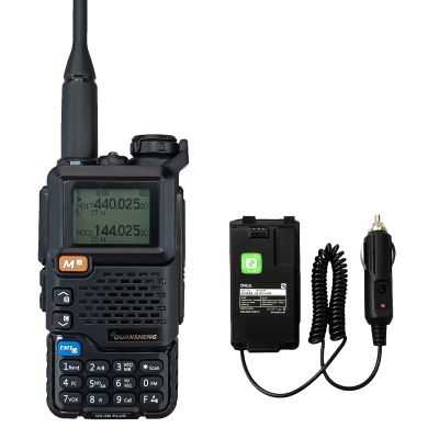 QUANSHENG UV-5R Plus Radio NOAA USB-C Charging Ham Radio AM FM Long Range RT-600 Air Band Tri-Band with Battery Eliminator Car Charger