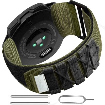 Bandkids 22mm Nylon Military Style Band for Garmin Instinct/Instinct 2 Solar Watch, Sport Loop Replacement Band for Garmin Instinct Tactical/Tide/Esports/Instinct Solar