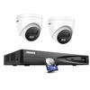 ANNKE 12MP PoE Security Camera System, 8CH NVR, 2pcs 12 Megapixel UHD PoE Surveillance IP Turret Camera with Smart Dual Light, Human&Vehicle Detection, Color Night Vision, 1TB HDD Included view 1
