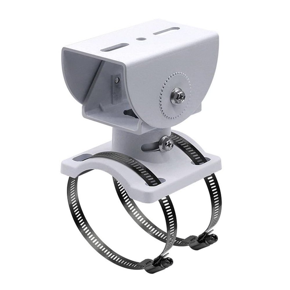 CCTV Security Camera Corner Pole Mounting Bracket,Equipped with Two Hoops 10cm/20cm/30cm/40cm Select Die-cast Aluminum Alloy Surveillance Camera Horizontal Vertical Pole Mount Kit (Hoops 20cm)