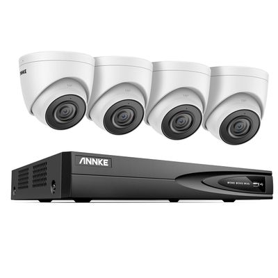 ANNKE 5MP Home Security Camera System, 12MP H.265+ NVR for 24/7 Reocrding, 4pcs 5MP 3K PoE IP Turret Camera Wired, Human&Vehicle Detection, IP67 Waterproof, Color Night Vision, HDD Not Included