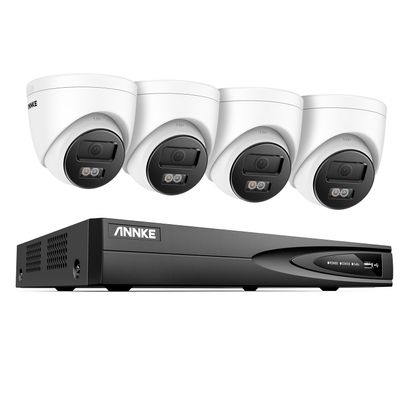 ANNKE 12MP PoE Security Camera System, 8CH NVR, 4 x 12MP UHD PoE Surveillance IP Turret Camera with Smart Dual Light, Human&Vehicle Detection, Color Night Vision, IP67, 6TB HDD Included