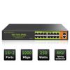 18 Ports PoE Switch, 16 Gigabit PoE+Switch with 2 Gigabit Uplink, 1000 Mbps, Fanless Silent Operation, 250W, 802.3 af/at, Unmanaged, 19''Rackmount, Qos, Suitable for POE Camera System, AP, WiFi view 2
