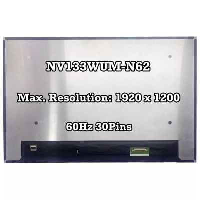100% sRGB NV133WUM-N62 13.3 inch 30pins Matrix Panel Laptop LCD Screen 19201200 New Replacement 60Hz