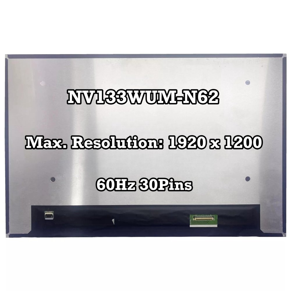 100% sRGB NV133WUM-N62 13.3 inch 30pins Matrix Panel Laptop LCD Screen 19201200 New Replacement 60Hz