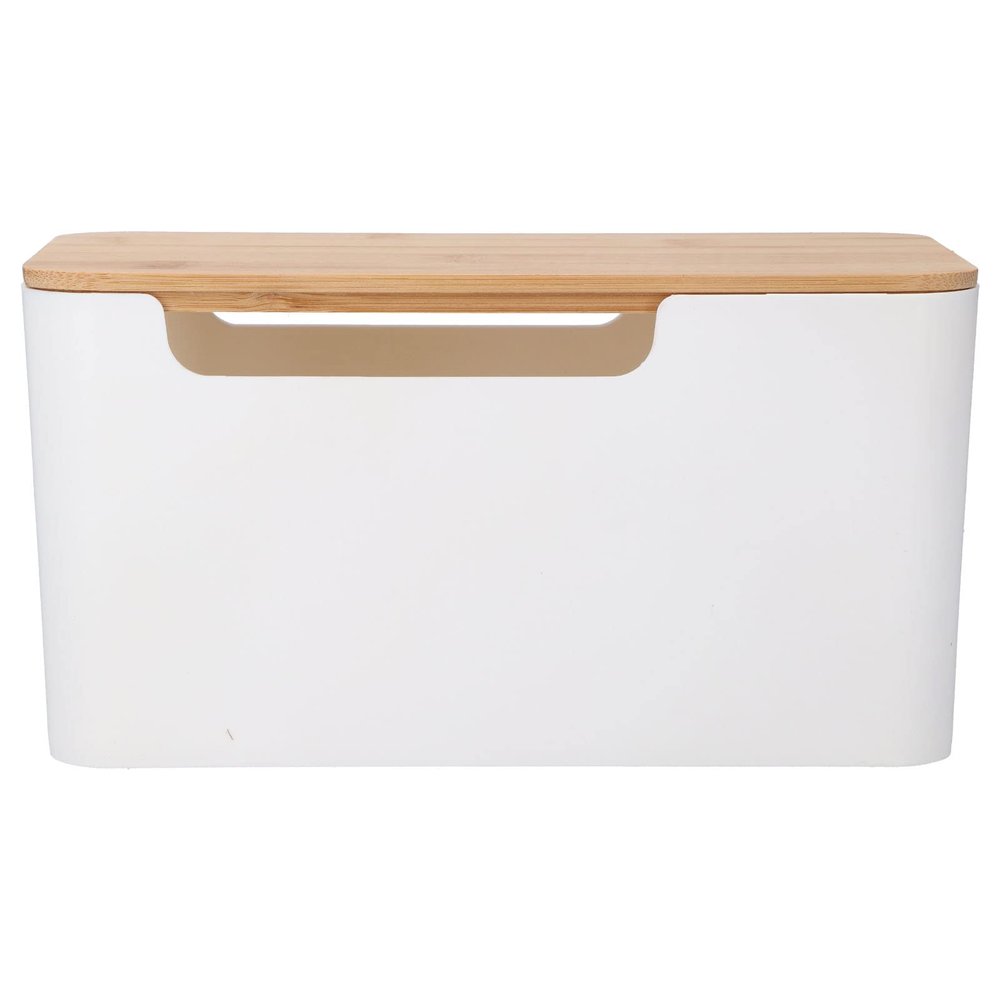 Cable Box Small Cable Management Box with A Wooden Lid for Cord Hider TV Wires Routers Computers Wires Cover and Hide & Power Strips & Cords Home and Office