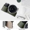 Andoer Portable Camera Protective Case Retro Style Camera Case Carry Bag Opening Bottom Design without Shoulder Strap Replacement for Sony A6400/A6300/A6100/A6000 Camera, Green view 2