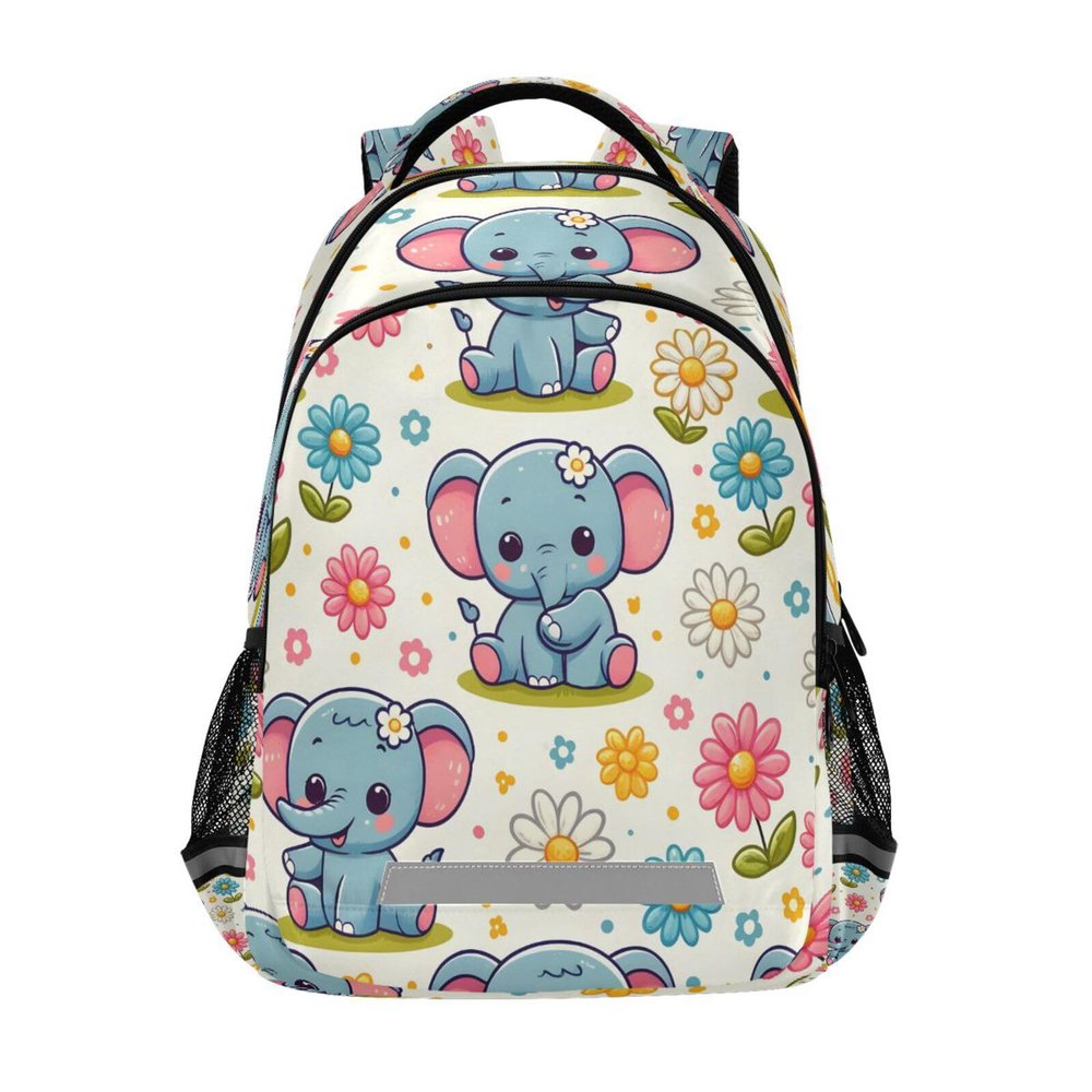 ALAZA Cute Cartoon Little Elephant Little Daisy Backpacks Travel Laptop Daypack School Book Bag for Men Women Teens Kids