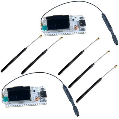 DIYmalls 2pcs 915MHz LoRa32 V3 with Spring Antenna + 5pcs 915 LoRa Antenna IPEX