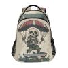 ALAZA Cartoon Skeleton Paratrooper in Army Fatigues Backpacks Travel Laptop Daypack School Book Bag for Men Women Teens Kids view 1
