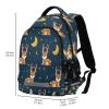 ALAZA Deer Night Background and Moon Stars Backpacks Travel Laptop Daypack School Book Bag for Men Women Teens Kids view 3