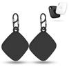 FGERWZ [2 Pack] Silicon Case for Tile Mate 2022 Tracker with Keychains, Tile Mate Holder Anti Lost Hidden Full Cover, Waterproof Tile Mate Case for Keys, Bags, Cat Dog Collar Holder (Black+Black) view 1