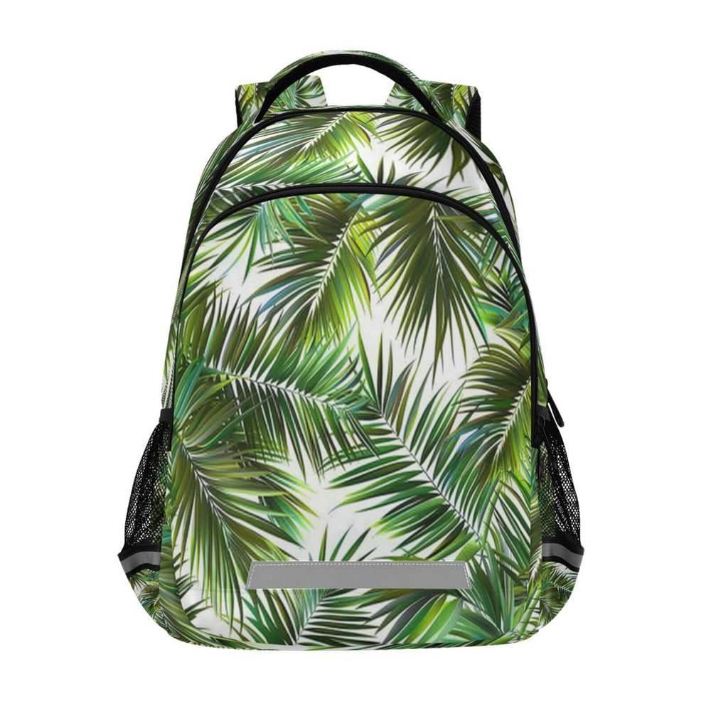 ALAZA Green Palm Leaves Backpacks Travel Laptop Daypack School Book Bag for Men Women Teens Kids