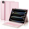 BORIYUAN Keyboard Case for New iPad Pro 13 Inch (M5 2025 / M4 2024), 7 Colors Backlit Detachable Keyboard Slim Folio Smart Cover for iPad Pro 13" with Pencil Holder, Auto Sleep/Wake  Pink view 1