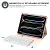BORIYUAN Keyboard Case for New iPad Pro 13 Inch (M5 2025 / M4 2024), 7 Colors Backlit Detachable Keyboard Slim Folio Smart Cover for iPad Pro 13" with Pencil Holder, Auto Sleep/Wake  Pink view 4