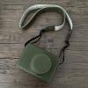 Andoer Portable Camera Protective Case Retro Style Full Camera Case Carry Bag Opening Bottom Design with Shoulder Strap Replacement for Fujifilm X100VI Camera, Green view 3