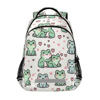 ALAZA Cute Frog Line Hand Drawn in Love Poses Backpacks Travel Laptop Daypack School Book Bag for Men Women Teens Kids