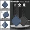 Silicone Case for Life360 Tile Tracker 2 Pack, for Tile Mate 2022 Full Body IPX8 Waterproof and Anti-Scratch Protective with Carabiner for Kids, Keys, Luggage, Cat/Dog Collar Tag (Black+Blue) view 3