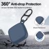 Silicone Case for Life360 Tile Tracker 2 Pack, for Tile Mate 2022 Full Body IPX8 Waterproof and Anti-Scratch Protective with Carabiner for Kids, Keys, Luggage, Cat/Dog Collar Tag (Black+Blue) view 4