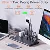 2 Prong Power Strip, WRXDMC 2 Prong to 3 Prong Outlet Adapter, 3600 Joules Surge Protector, 6 Feet Flat Plug Heavy Duty Extension Cord with 19 Widely Outlets, 4 USB Ports, 1875W, Black view 2