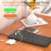 2 Prong Power Strip, WRXDMC 2 Prong to 3 Prong Outlet Adapter, 3600 Joules Surge Protector, 6 Feet Flat Plug Heavy Duty Extension Cord with 19 Widely Outlets, 4 USB Ports, 1875W, Black view 3