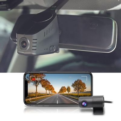 Fitcamx Front 4K+Rear 1080P Dash Cam Universal for Volkswagen (HD2-6013), Integrated OEM Look, Dual HD Recording, WiFi Connect & APP, Loop Recording, Parking Mode, Easy to Set, 128GB Card