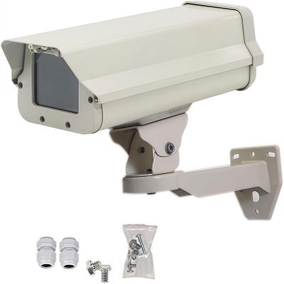 GledeYeTec 14.5" Heavy-Duty Aluminum Outdoor CCTV Camera Housing - Weatherproof Security Camera Enclosure with 360 Adjustable Wall Mount Bracket Kit for Bullet Surveillance Cameras