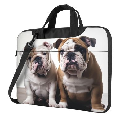 13 inch Laptop Tote Bag Men Women Two Cute Bulldog Dogs Shoulder Laptop Sleeve Briefcase Messenger Computer Bag