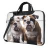 13 inch Laptop Tote Bag Men Women Two Cute Bulldog Dogs Shoulder Laptop Sleeve Briefcase Messenger Computer Bag view 1