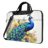13 inch Laptop Tote Bag Men Women Peacock watercolor painting Shoulder Laptop Sleeve Briefcase Messenger Computer Bag view 1