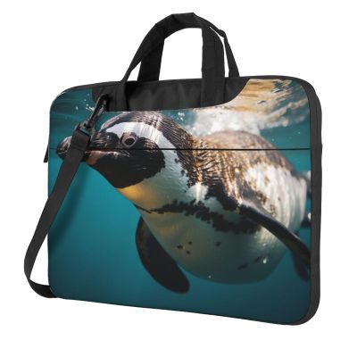 13 inch Laptop Tote Bag Men Women Penguin Swimming in The Ocean Shoulder Laptop Sleeve Briefcase Messenger Computer Bag