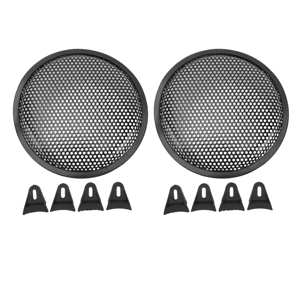 NDNCZDHC 2 Pcs Speaker Grill Cover 8 Inch Car RV Black Metal Iron Subwoofer Mesh Grill Cover