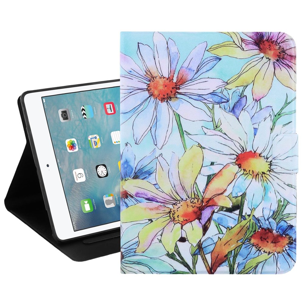Dteck Slim Case for ipad 5th/6th Generation 9.7 inch 2017/2018, ipad air 1/2 Case, Shockproof Protective PU Leather Auto Wake/Sleep Stand Wallet Cover for Apple ipad 5th/6th Gen,Daisy