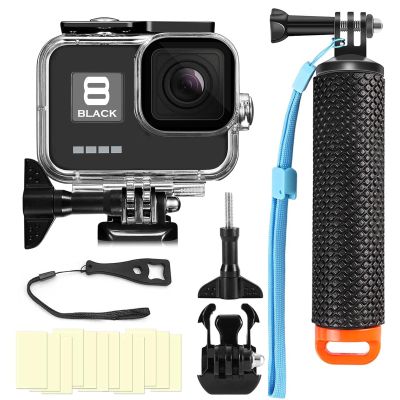 BO&DQQ Compatible for Go Pro Hero 8 Black Waterproof Housing Case 60M/196FT Protective Underwater Diving Case Shell with Cameras Handle Mount Accessories Kit