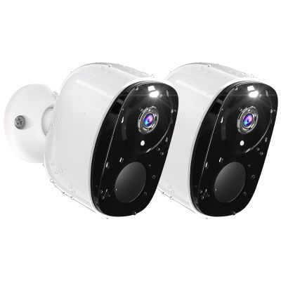 2PCs 2K Security Camera Wireless Outdoor, Surveillance Indoor Home Camera, Battery Powered WiFi Security Cameras with Color Night Vision, AI Motion Detection, 2-Way Audio, IP65, SD/Cloud, Works Alexa