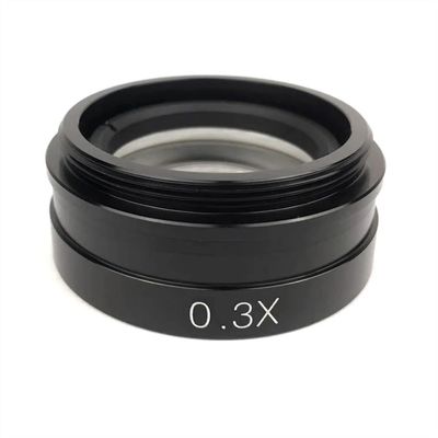 JOEBO Microscope Kit 200X 180X 300X Microscope Adjustable Magnification Monocular Zoom C Mount 0.3X 0.5X 2X Barlow Lens for Video Microscope Camera Microscope Lens Adapters(Color:0.3X)