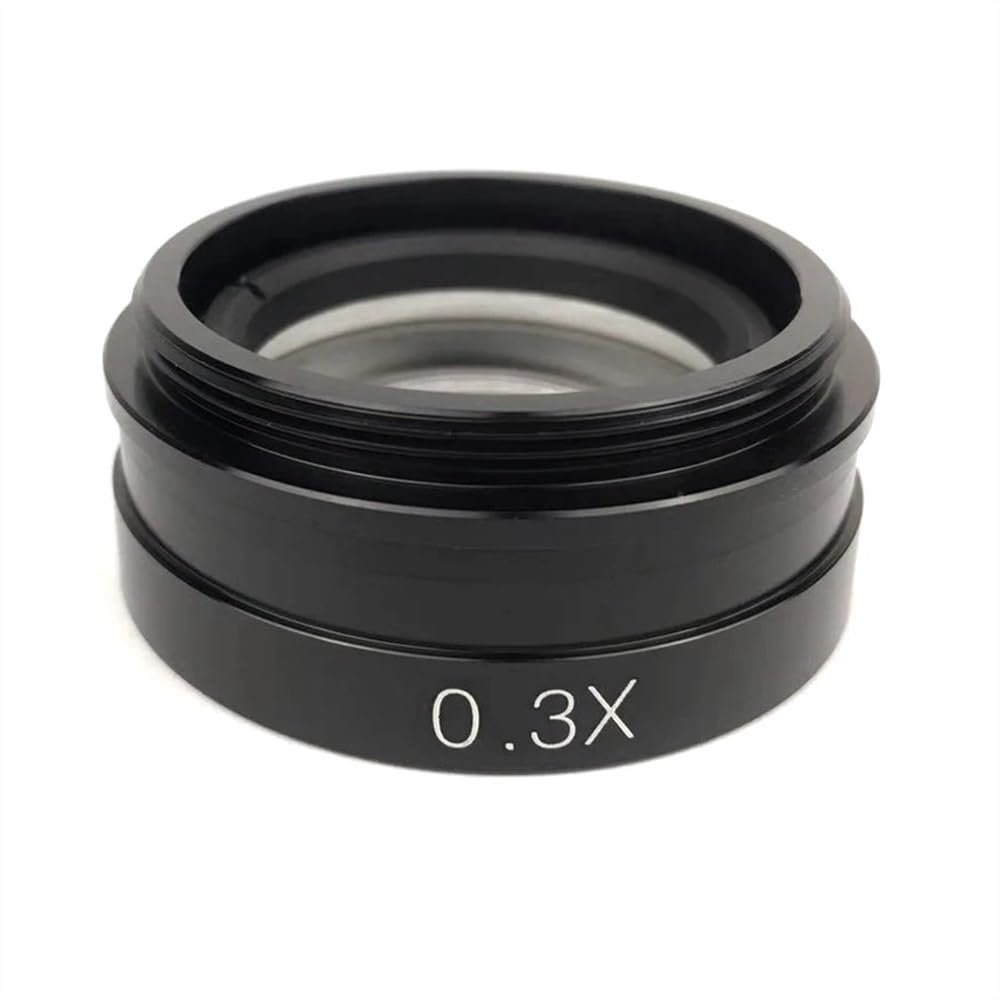 JOEBO Microscope Kit 200X 180X 300X Microscope Adjustable Magnification Monocular Zoom C Mount 0.3X 0.5X 2X Barlow Lens for Video Microscope Camera Microscope Lens Adapters(Color:0.3X)