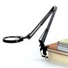 Joebo Microscope Kit Flexible Clamp-on Table Lamp with 10x 20x Magnifier Glass Swing Arm Dimmable Illuminated Magnifier HD 48 LED Lamps Microscope Lens Adapters(Color:White 470MM) view 3