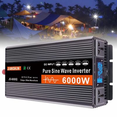 3000W/4000W/5000W/6000W Pure Sine Wave Inverter DC 12V/24V/48V/60V to AC 220V Power Inverter High Efficient Dc Power Inverters for Smartphones Tablet,6000W-12V