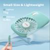 Aluan Portable Handheld Fan Rechargeable Blue Bundle USB Car Fan Speed Adjustable Fan Black view 2